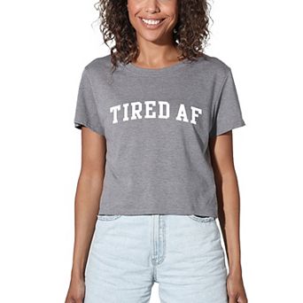 Women's Suburban Riot Tired Af Crop Tee