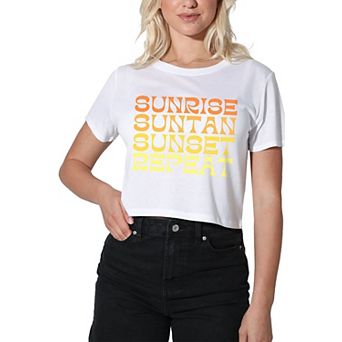 Women's Suburban Riot Sunrise Suntan Sunset Repeat Crop Tee