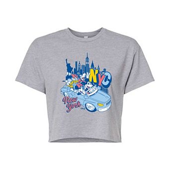 Disney's Mickey Mouse & Friends Juniors' NYC Cropped Tee