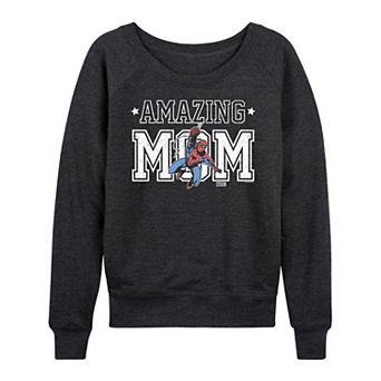 Women's Spider-Man Amazing Mom French Terry Long Sleeve Graphic Tee