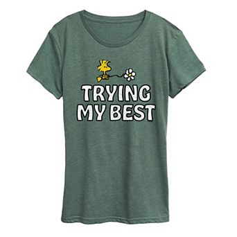 Women's Peanuts Woodstock Trying My Best Graphic Tee