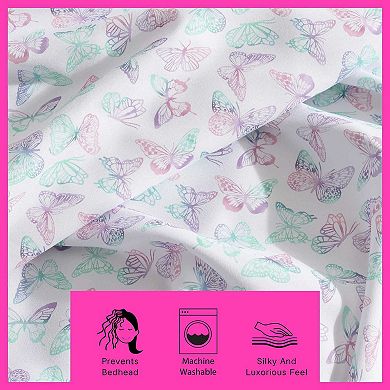 Betsey Johnson Butterfly Rainbow Sheet Set