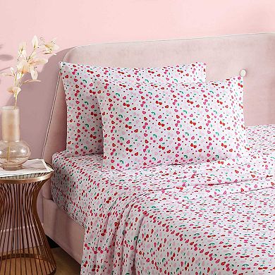 Betsey Johnson Sweet Tart Cherries Sheet Set with Pillowcases