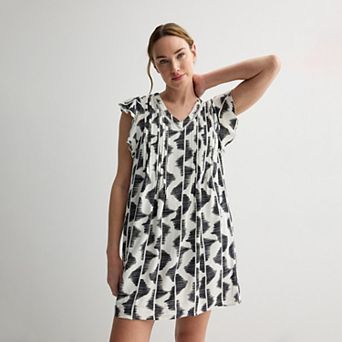 Petite Sonoma Goods For Life® Flutter Sleeve Pintuck Dress