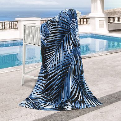 Nicole Miller Palm Azul Oversized Beach Towel