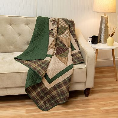 Donna Sharp Pine Star Embroidered Throw Blanket