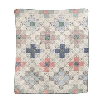 Donna Sharp April Patch Pieced Floral Quilted Throw Blanket