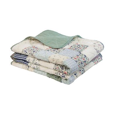 Donna Sharp April Patch Pieced Floral Quilted Throw Blanket