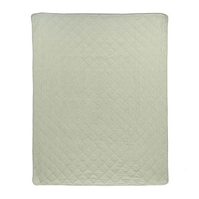Donna Sharp Peach Rose Pieced Cotton Quilted Throw