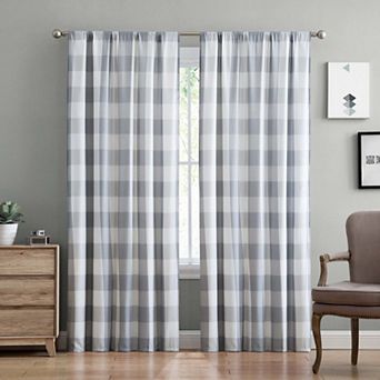Truly Soft Everyday Buffalo Plaid Set of 2 Light Filtering Window Curtain Panels