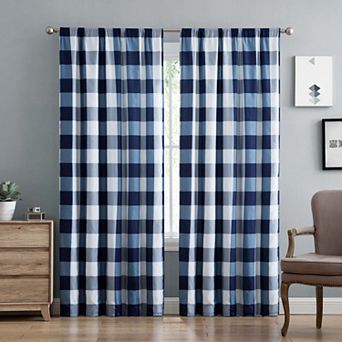 Truly Soft Everyday Buffalo Plaid Set of 2 Light Filtering Window Curtain Panels