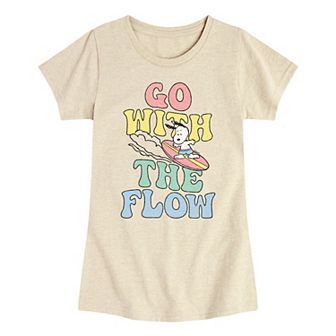 Girls 7-16 Peanuts Snoopy Go With The Flow Tee