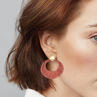 Emberly Raffia Doorknocker Earrings