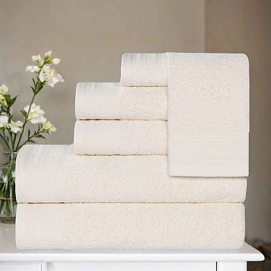 SUPERIOR 6-Piece Honeycomb Cotton Absorbent Towel Set
