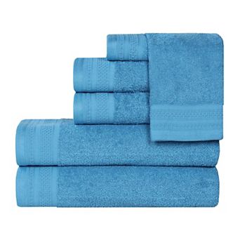 SUPERIOR 6 pc Honeycomb Cotton Absorbent Towel Set