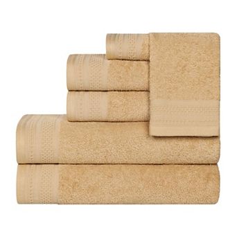 SUPERIOR 6 pc Honeycomb Cotton Absorbent Towel Set