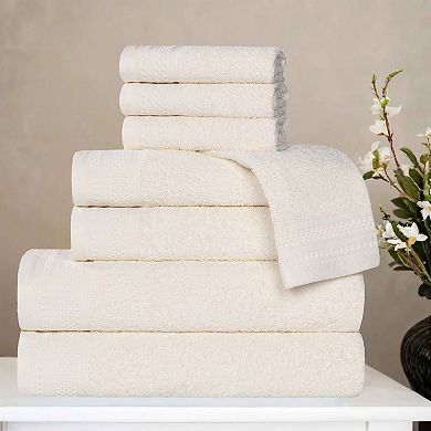 SUPERIOR 8-Piece Honeycomb Cotton Absorbent Towel Set