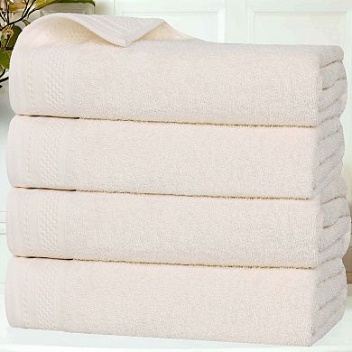 SUPERIOR 4-Piece Honeycomb Cotton Absorbent Bath Towel Set