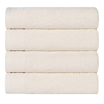 SUPERIOR 4 pc Honeycomb Cotton Absorbent Bath Towel Set