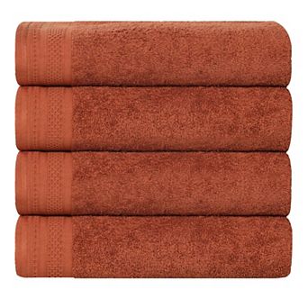 SUPERIOR 4 pc Honeycomb Cotton Absorbent Bath Towel Set