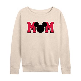 Disney's Mickey Mouse Women's Mom French Terry Long Sleeve Tee