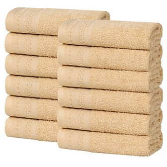 SUPERIOR 12 pc Honeycomb Cotton Absorbent Face Towel Set