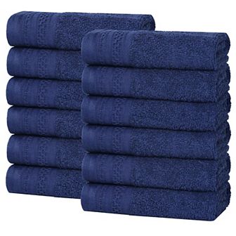 SUPERIOR 12 pc Honeycomb Cotton Absorbent Face Towel Set