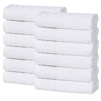 SUPERIOR 12 pc Honeycomb Cotton Absorbent Face Towel Set