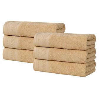 SUPERIOR 6 pc Honeycomb Cotton Absorbent Hand Towel Set