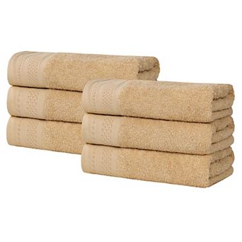SUPERIOR 6 pc Honeycomb Cotton Absorbent Hand Towel Set
