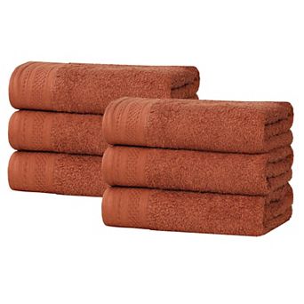 SUPERIOR 6 pc Honeycomb Cotton Absorbent Hand Towel Set
