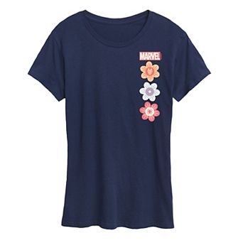 Women's Marvel Pastel Spring Flowers Graphic Tee