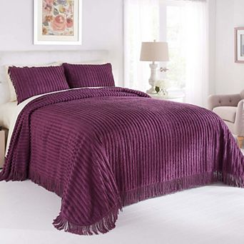 BrylaneHome Chenille 100% Cotton Bedspread
