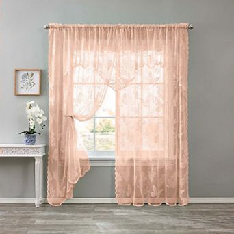BrylaneHome Ella Lace Romantique Curtain
