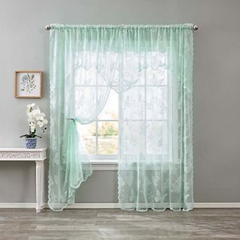 BrylaneHome Ella Lace Romantique Curtain