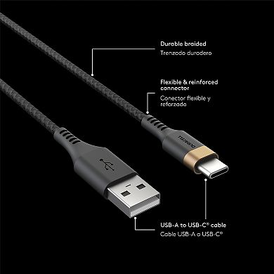 Duracell 2 pack USB-A to USB-C 5 ft. Cable Set