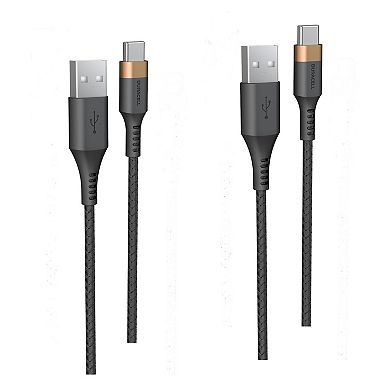 Duracell 2 pack USB-A to USB-C 5 ft. Cable Set