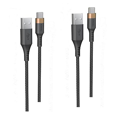 Duracell 2 pack USB-A to USB-C 5 ft. Cable Set