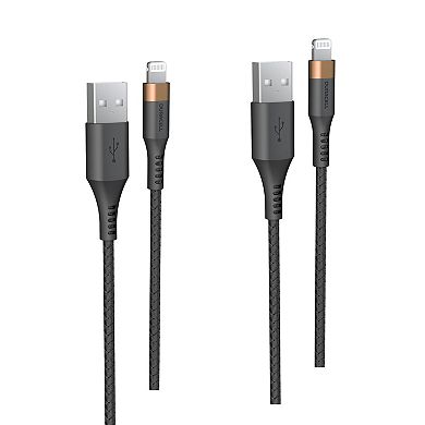 Duracell 2 pack USB-A to Lightning 5 ft. Cable Set