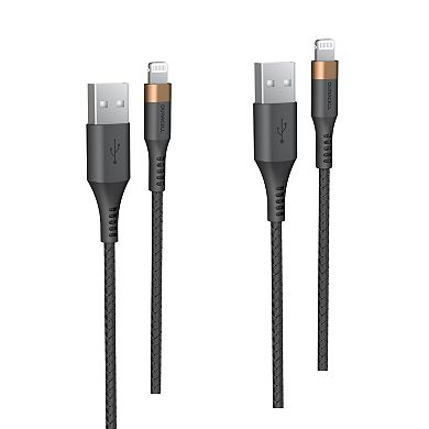 Duracell 2 pack USB-A to Lightning 5 ft. Cable Set