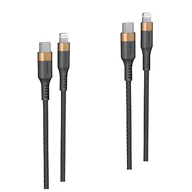 Duracell 2 pack USB-C to Lightning 5 ft. Cable Set