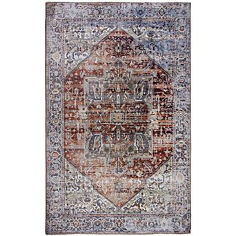 L'Baiet Sasha Coral Distressed Washable Area or Throw Rug