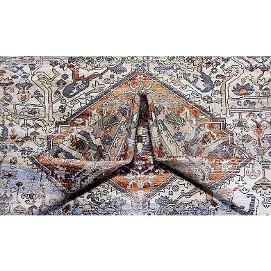 L'Baiet Sasha Coral Distressed Washable Area or Throw Rug