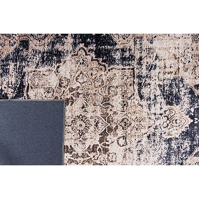 L'Baiet Cameron Ivory Distressed Washable Area or Throw Rug
