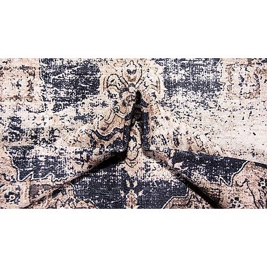 L'Baiet Cameron Ivory Distressed Washable Area or Throw Rug