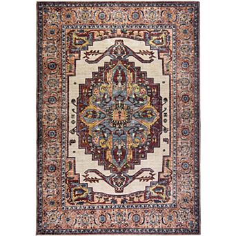 L'Baiet Jessie Brick Red Traditional Washable Area or Throw Rug