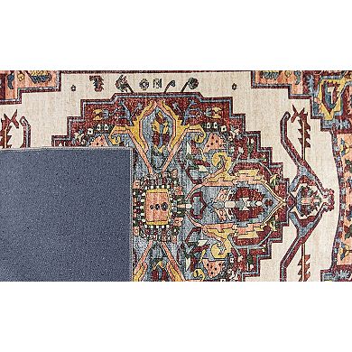 L'Baiet Jessie Brick Red Traditional Washable Area or Throw Rug