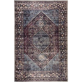 L'Baiet Irene Multicolor Distressed Washable Area or Throw Rug