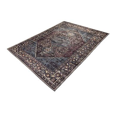 L'Baiet Irene Multicolor Distressed Washable Area or Throw Rug
