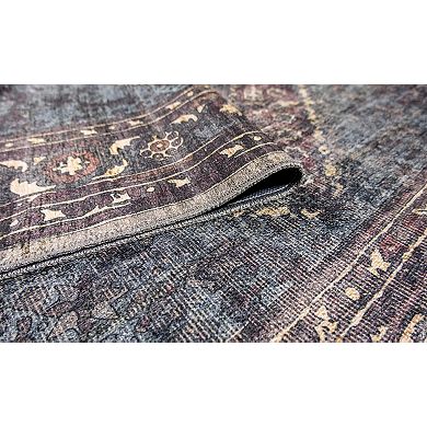 L'Baiet Irene Multicolor Distressed Washable Area or Throw Rug